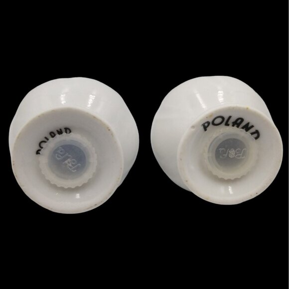 VTG Polfa Poland Salt and Pepper Shakers White with Gold Trim - Picture 6 of 8